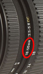 camera lens focal length markings